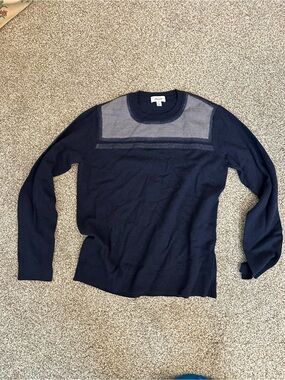 FACONNABLE WOOL SWEATER NAVY MEDIUM